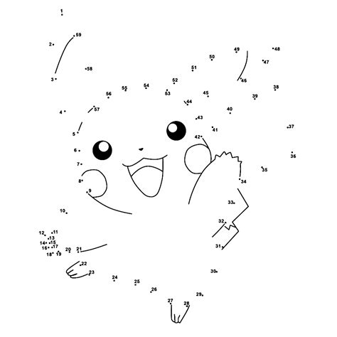 Leuk voor kids Pikachu verbind de punten Pokemon coloring pages