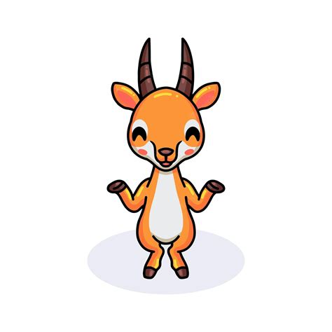 Premium Vector Cute Little Gazelle Cartoon Posing