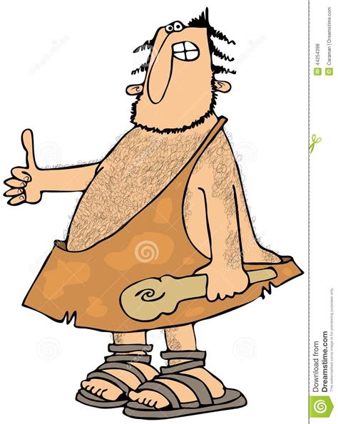 Caveman Thumbs Up Stock Illustration Illustration Of Leather 44254398