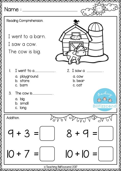 Free Printable Morning Worksheets For Kindergarten