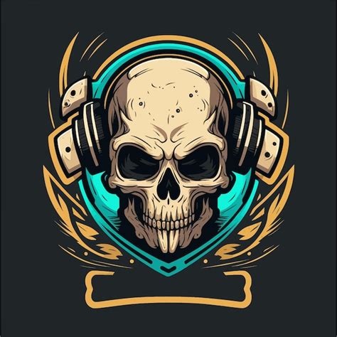 Premium Vector Skull With Headphone Esports Mascot Designs Gaming