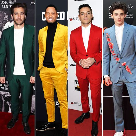 Colorful Suits Red Carpet Trend Rami Malek More