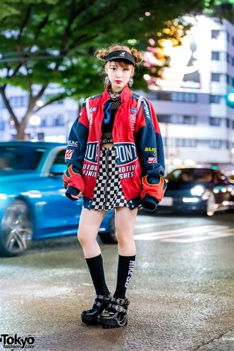 Harajuku Girl W Double Bun Hairstyle Wc Checkered Skirt Yosuke