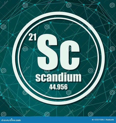 Scandium Chemical Element Of Periodic Table Molecule And Communication Background Scandium