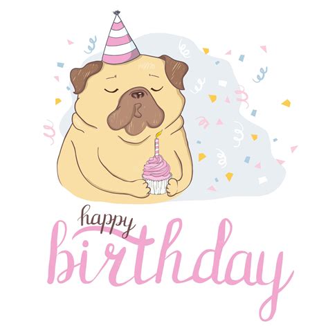Premium Vector Birthday Cards Set With Cute Cartoon Dogs
