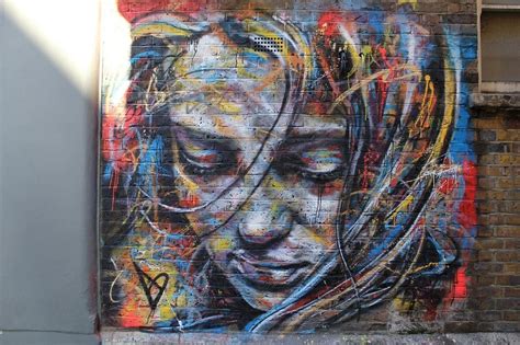 A Colorful Graffiti Portrait Of A Pretty Girl By London Street Artist