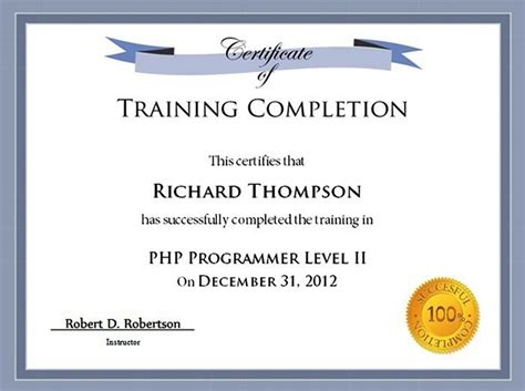 Free Training Completion Certificate Templates Best With Regard To