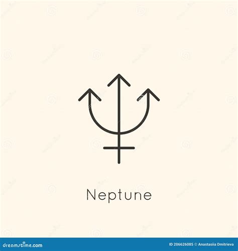 Neptune Planet Symbol Icon In Minimal Liner Trendy Style Vector