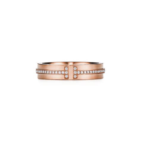 Tiffany T Narrow Diamond Ring In 18k Rose Gold 45 Mm Wide Tiffany