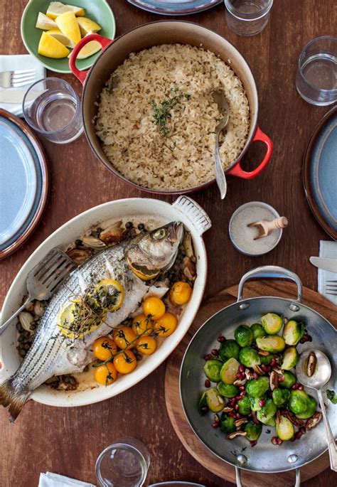 Herb Roasted Striped Bass With Lemon Capers And Shallots Recipe Dinner Healthy Dinner