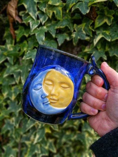 Sun And Moon Pottery Moon Pottery Moon Mug Handmade Sun Pottery