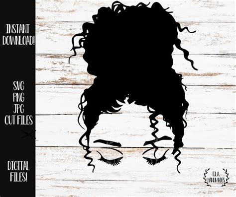 After login, you can download the svg you need. Curly Hair Messy Bun SVG PNG JPG | Etsy