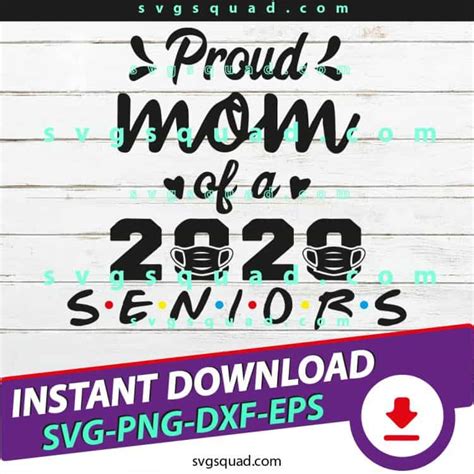 Proud Mom Of A 2020 Senior Svg Graduate Graduation Class Of 2020