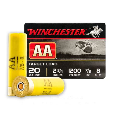20 Gauge 8 Lead Shot Winchester Aa Target 250 Rounds Ammo