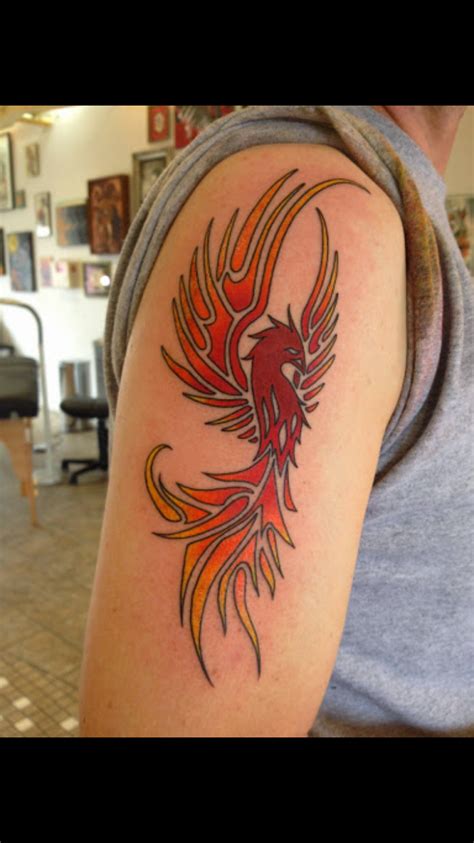 Phoenix Tattoo On Arm Tribal Phoenix Tattoo Phoenix Tattoo Men