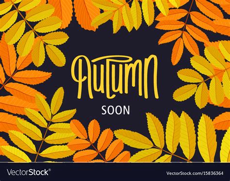 Floral Autumn Poster Royalty Free Vector Image