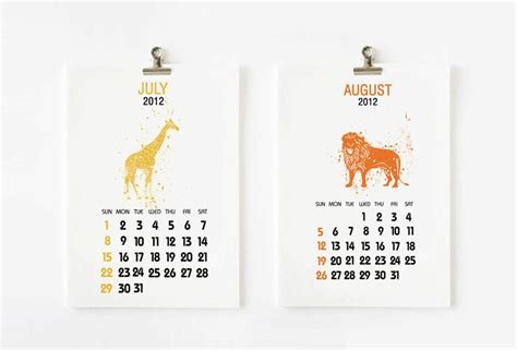Printable Monthly 2012 Calendar Calendar Design Calendar Printables
