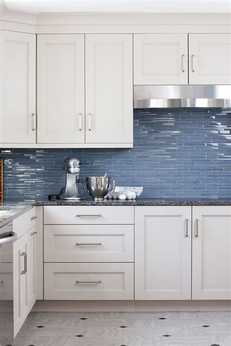 Designed By Kristin Peake Interiors Blue Backsplash Kitchen Trendy