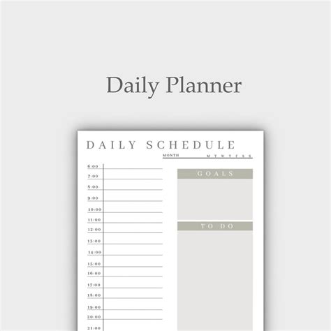 Daily Planner Printable Daily Planner Daily Schedule Etsy