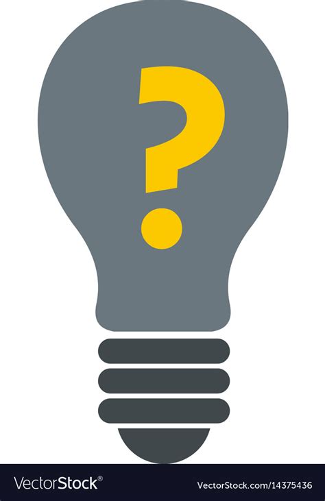 gray light bulb with question mark inside icon vector image