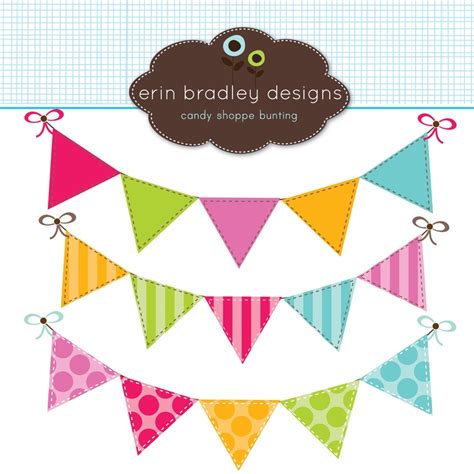 Colorful Bunting Clipart Clip Art Banner Flags For Personal And Etsy