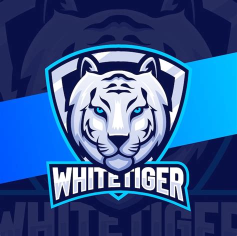 Premium Vector White Tiger Head Mascot Esport Logo Design