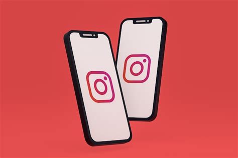 Premium Photo Instagram Icon On Screen Smartphone Or Mobile Phone 3d