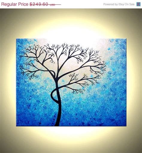Blue Canvas Art Tree Painting Abstract Tree Painting
