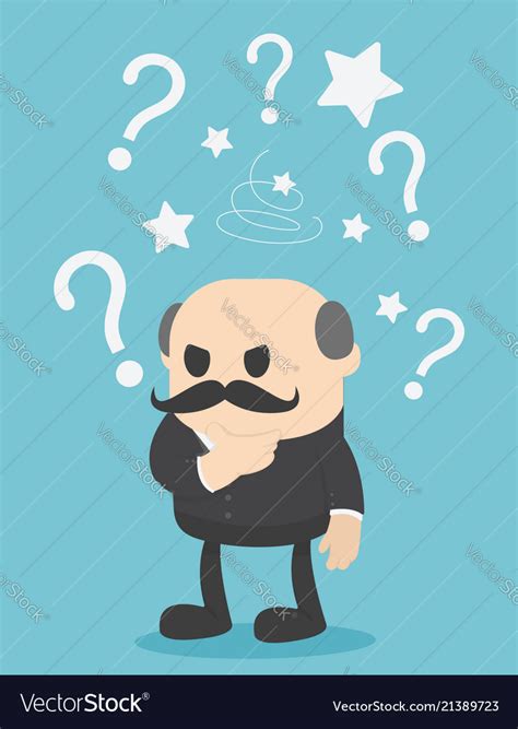 Businessman Confused Businessman Think Hard With Vector Image
