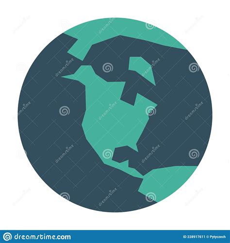 Simplified Earth Globe With World Map Focused On South America Vector