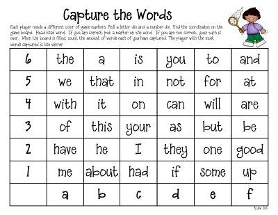 Practice for use with grade 1. Sight words games | Exercises in French