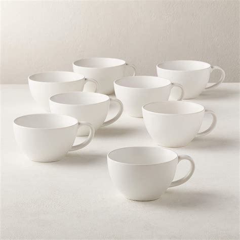 Crisp Modern Matte White Coffee Mug Set Of 8 Reviews Cb2 Canada