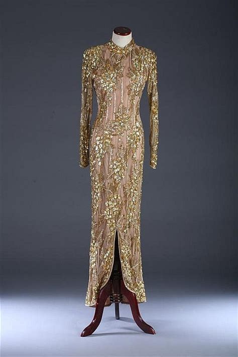 Bob Mackie Gold Sequined Evening Gown Circa 1980s Bob Mackie And