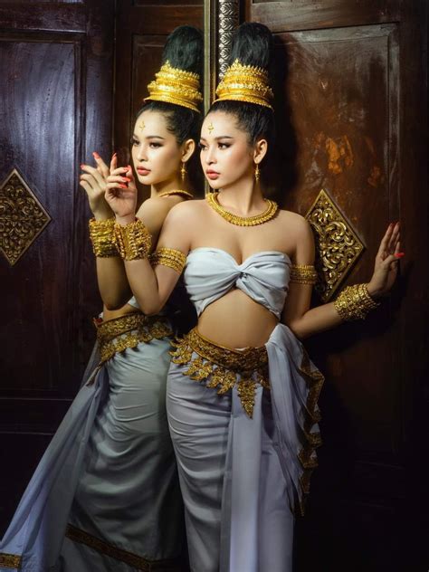 cambodia fashion 🇰🇭 khmer woman 💗 traditional thai clothing myanmar traditional dress