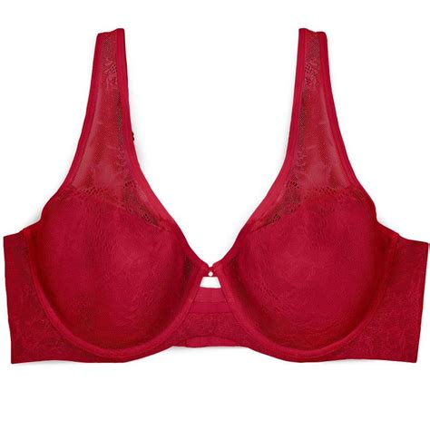 Smart And Sexy Mesh Plunge Bra No No Red Smooth Lace 32c Target