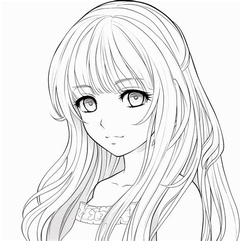 Dibujo De Chica Anime 11 Para Colorear