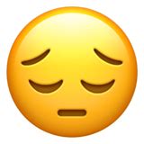 These emojis are available for use on most mobile devices as well as facebook, twitter, and other social media sites. Pensive Face Emoji on Apple iOS 10.2