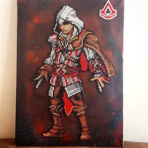 Ezio Assassin S Creed Perler Beads By Pixelona X Pegboards Hama