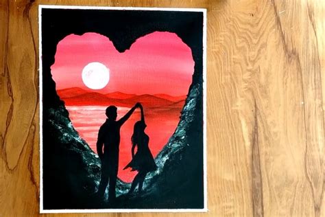 Acrylic Painting Love Couple Valentines Day Ts Ideas