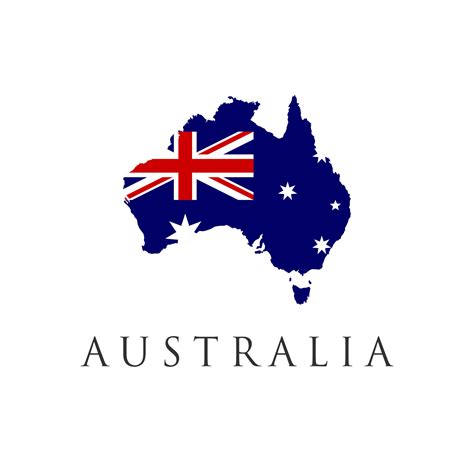 Australia Logo Design Vector Illustration Australia Flag With Map