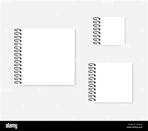 Conjunto De Maqueta Vectorial De Cuaderno Cuadrado Con Anillas