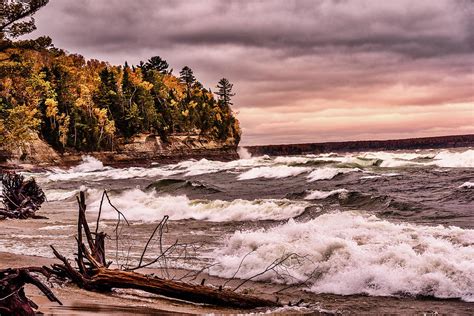 Dramatic Sunset At Pictured Rocks National Lakeshore Photograph By Rod