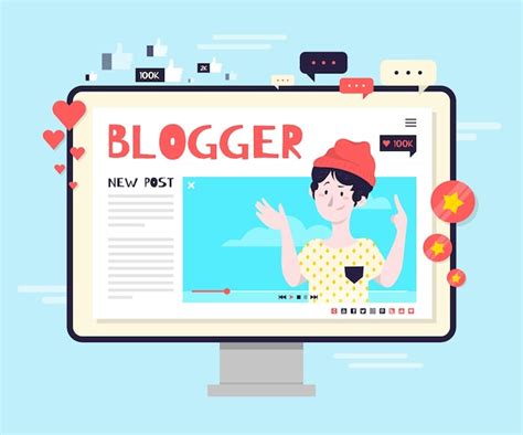 Premium Vector Blogging Concept Illustration