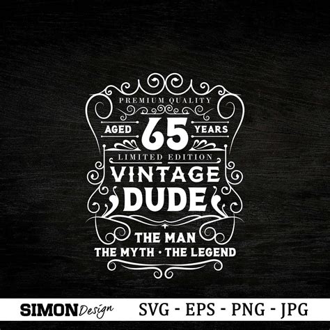 Download Vintage dude svg 65th birthday svg Cricut Files Svg Png | Etsy