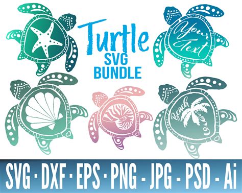 Turtle Svg Bundle Turtle Svg Files For Cricut Sea Turtle Etsy