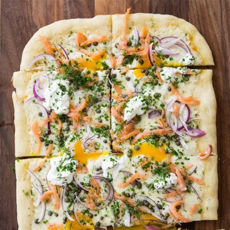 Even though you could easily substitute lox (thinly sliced, cured. Smoked Salmon Breakfast Pizza | Cook's Country