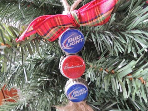 Budweiser And Bud Light Beer Bottle Cap Christmas Ornament Etsy Bud