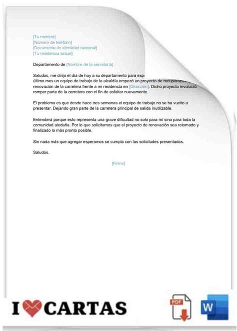 Modelo Carta De Queja Al Ayuntamiento Word Y Pdf