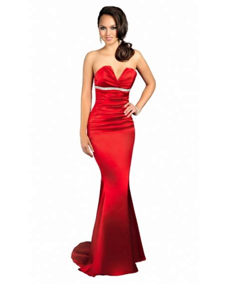 long red strapless dress natalie