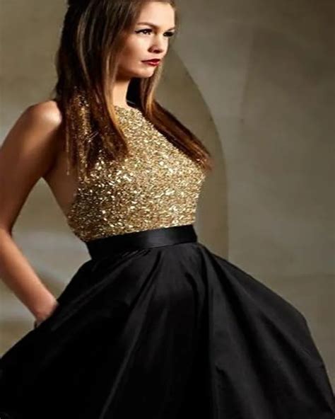 2016 amazing gold beaded maxi prom dresses sparkly black skirt backless long evening dress